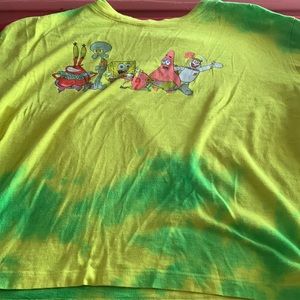 Yellow and Green Spongebob Crop Top